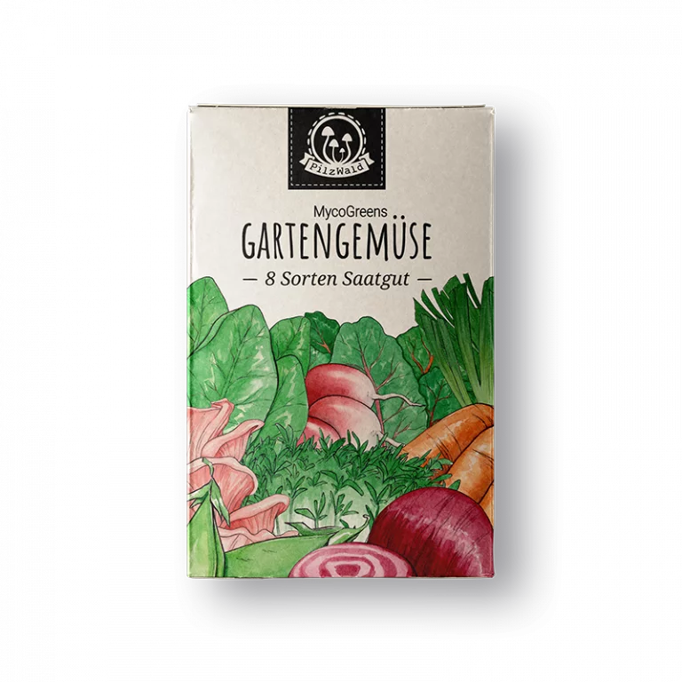 PilzWald Pilzzuchtshop - Dein Shop für die Pilzzucht 3 PilzWald MycoGreens Gemüse Samen Set für die Bepflanzung eines Pilzbeets - Saatgut für Haus & Garten