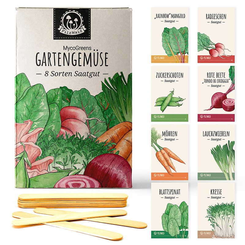 MycoGreens Saatgut Set • 8 alte Sorten Gemüse samenfest